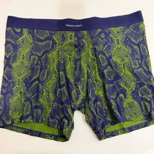 Savage X Fenty Men's Boxer Briefs in Green/Navy Snake Print XXL